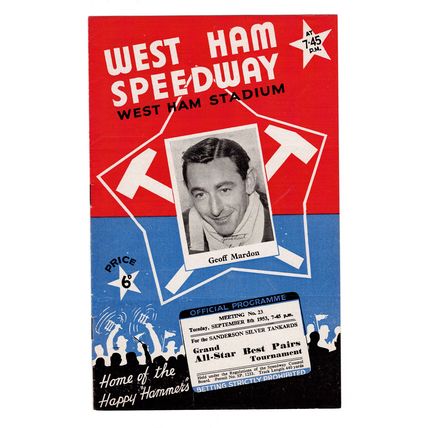 West Ham Best Pairs 1953 speedway programme