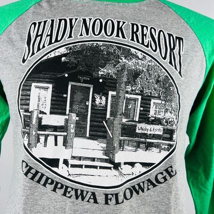 Shady Nook Resort Chippewa Flowage Hayward WI Raglan L T-Shirt Shirt