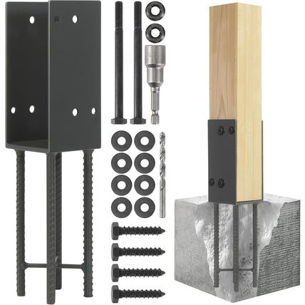1 Pack Heavy Duty Stainless Steels U-Shape 4"X4"(Actual 3.5"X3.5") Wet Concrete