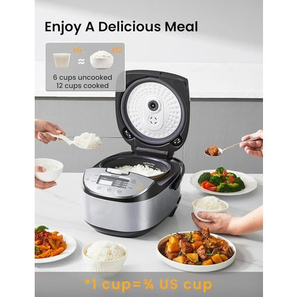 COMFEE' Rice Cooker 12 Cups Cooked/6 Cups Uncooked, Portable Non-Stick Rice Make
