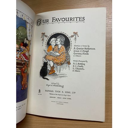 RARE* c1910s "OUR FAVOURITES" FATHER TUCK'S GOLDEN GIFT SERIES HB BOOK (P3)