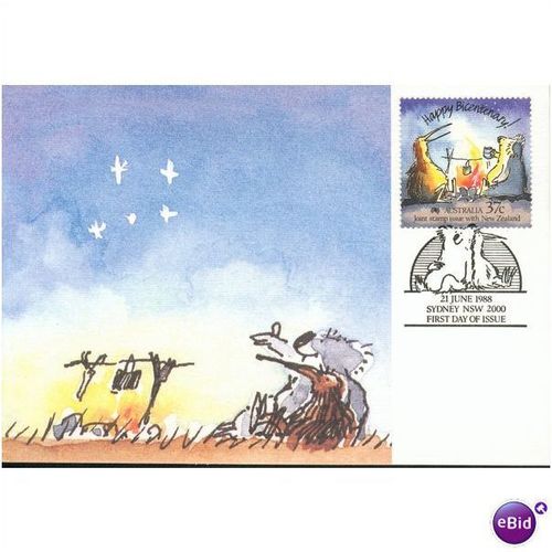 Australia FDI Postcard 1988 - OZ & NZ Joint Issue