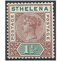 St Helena 1890 SG48 1 1/2d Red-Brown & Green M.Mint.