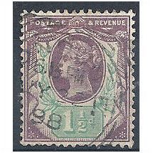1887 SG198 1 1/2d Dull Purple & Green Fine Used .