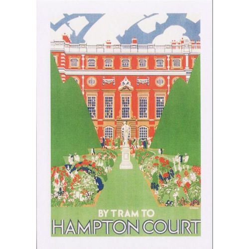 Poster Art Postcard London Transport Hampton Court by Tram 1927 Dorothy Paton