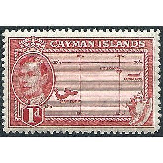 Cayman Islands 1938 SG117 1d Scarlet Mounted Mint ....