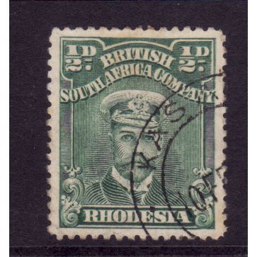 RHODESIA 1913 SG 186 1/2d BLUE GREEN FINE USED