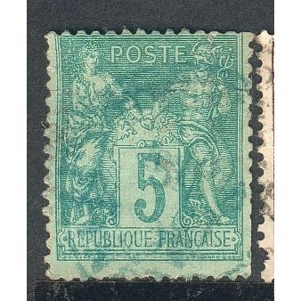 France 1876 - SG282 - 5c green - Peace & Commerce - used 4