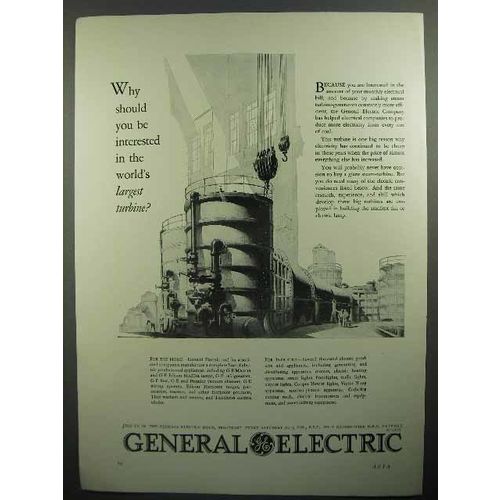 1930 General Electric Turbine Ad - Why Be Interested?