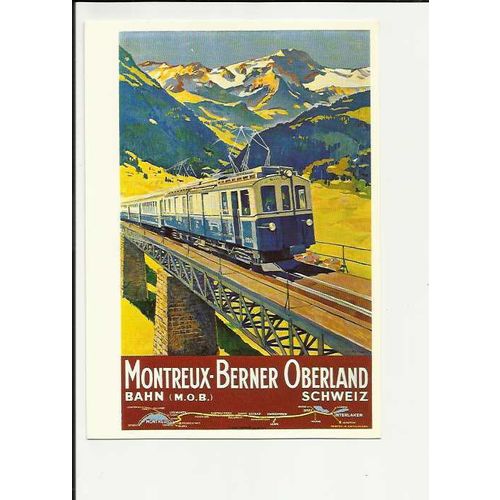 Advertising MONTREUX - BERNER OBERLAND Postcard by Photoglob (1023)