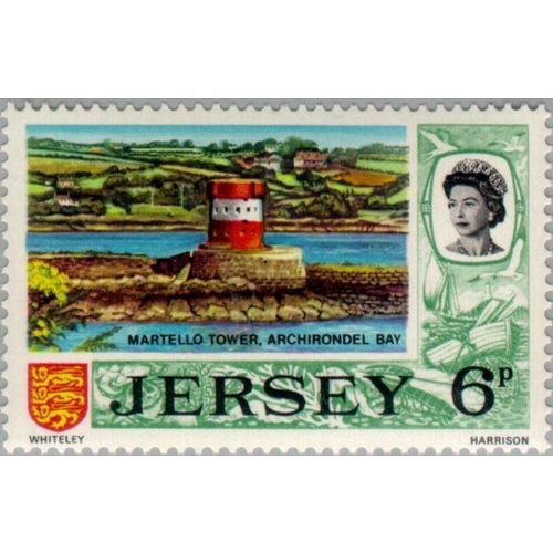 Jersey QEII 1971 6p Martello Tower Mounted Mint MM SG 51 Sc 43 postage stamp