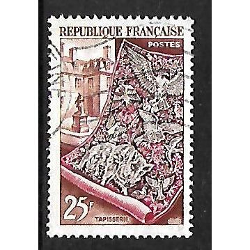 FRANCE 1953 25F SEPIA RED BROWN SG 1166 FINE USED#2