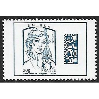 Mi 6256: 20 g. Europe deep Prussian blue Definitive: 'Marianne de la Jeunesse.'