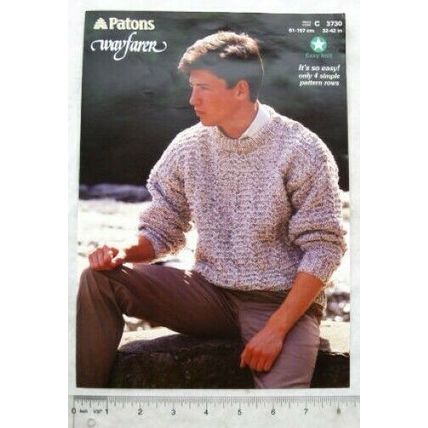 1988 Patons 3730 sweater, wayfarer, easy knit