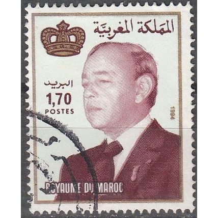 Maroc 1994 Michel 1252 O Cote (2005) 0.30 Euro Roi Hassan II Année 1994