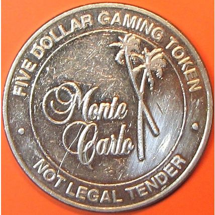 Monte Carlo. $5 Casino Token. Pompano Beach, FL. Day Cruise. F87.