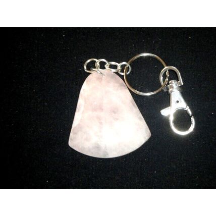 Stunning rose quartz bell keyring desk handbag office bag charm