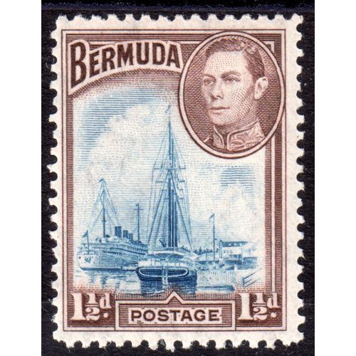 Bermuda Sg111 1½d Deep Blue & Purple-Brown Lightly m/mint (G191)