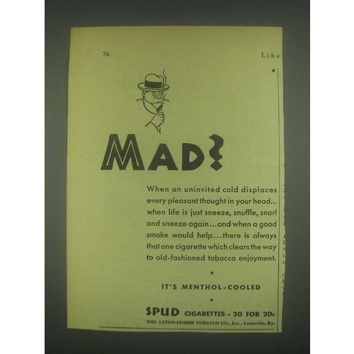 1930 Spud Cigarettes Ad - Mad?
