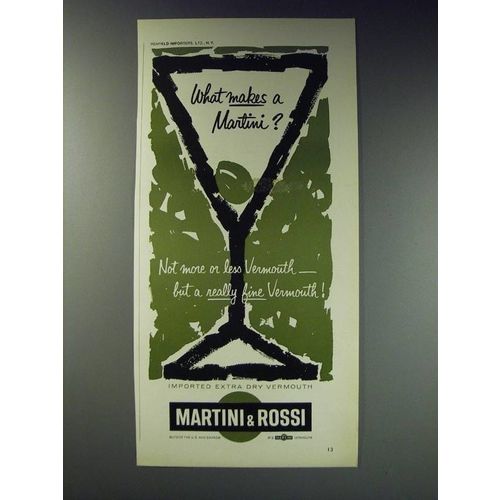 1963 Martini & Rossi Ad - What makes a Martini?