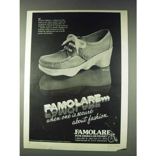 1978 Famolare Get Up Shoe Ad - One Is Secure