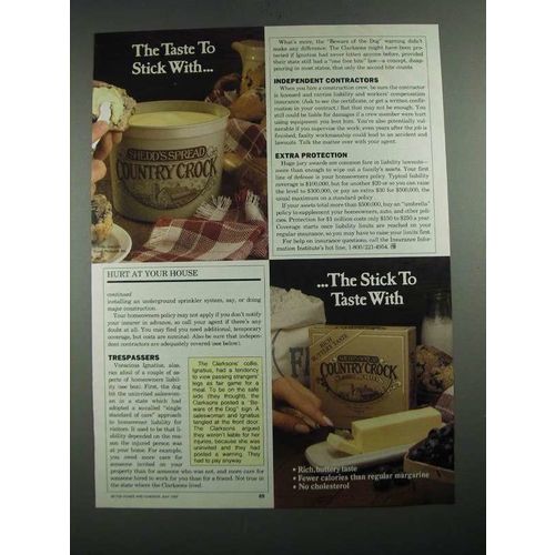 1987 Country Crock Spread Ad - The Taste to Stick With