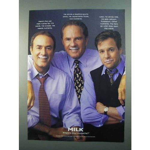 1996 Milk Ad - Al Michaels, Frank Gifford & Bob Costas