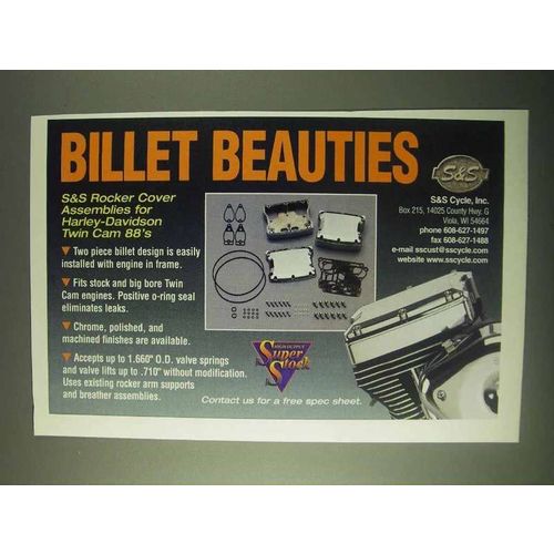 2000 S&S Rocker Cover Assemblies Ad - Billet Beauties