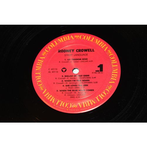 Rodney Crowell Gold Stamp Promo LP with Original Record Sleeve-STREET LANGUAGE