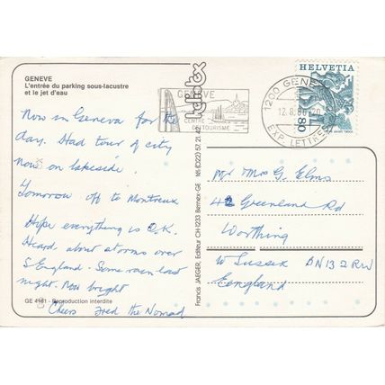 Switzerland Postal History Slogan Geneva Geneve 1986