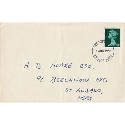 GB 1967 Definitive 9d FDC Windsor pm