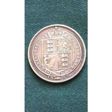 Queen Victoria 1887 Shilling .925 Sterling Silver Coin Collectable Coin