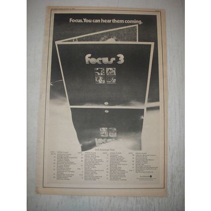 1973 Focus 3 Album Ad - Focus. You can hear them coming