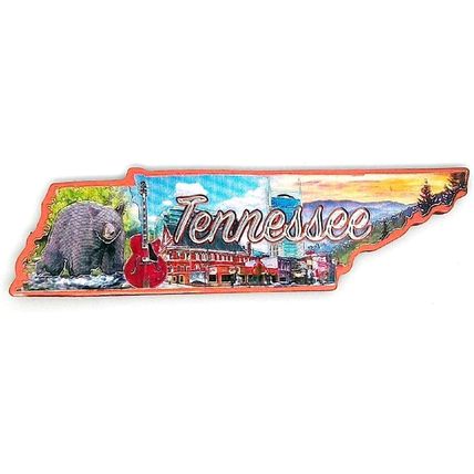 Tennessee State Outline Foil Fridge Magnet