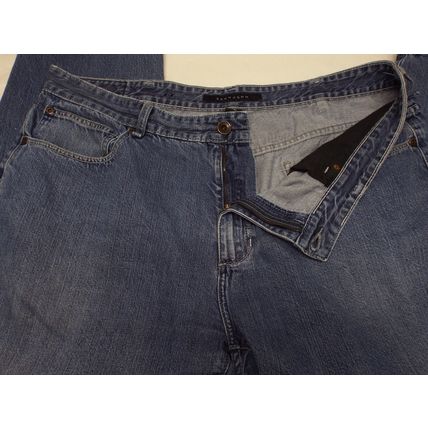 Rare Sean John Jeans Mens 42x26 Straight Leg Loose Fit Solid Cotton Blue Denim