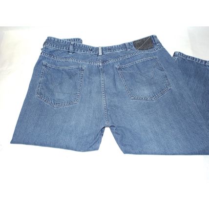 Rare Sean John Jeans Mens 42x26 Straight Leg Loose Fit Solid Cotton Blue Denim