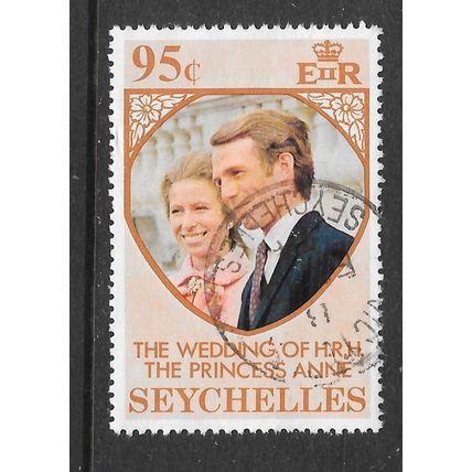 SEYCHELLES 197? PRINCESS ANNE WEDDING MARK PHILLIPS USED