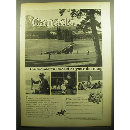 1958 Canada Tourism Ad - Canada the wonderful world at your doorstep