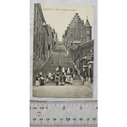 vintage postcard Liege, Belgium, Montagne de Bueren