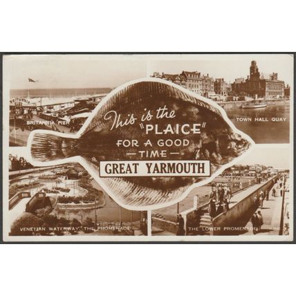 Plaice For A Good Time, Great Yarmouth, Norfolk, 1958 - Valentine's RP Postcard