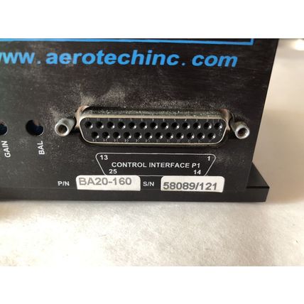 AEROTECH BA20-160 SERVO AMPLIFIER,3-PH,0-400Hz, 7.1A RMS INDUSTRIAL BA20,CE