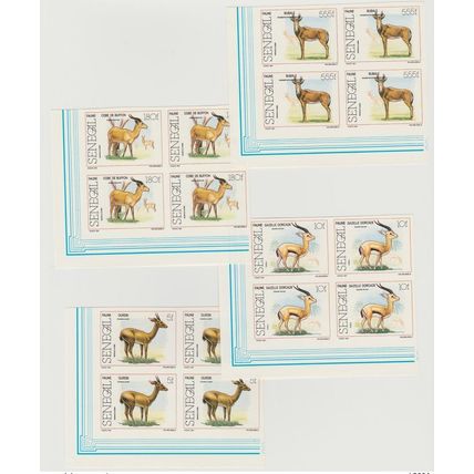 Sénégal 1991 Non dentelés Imperf Faune Fauna Animaux Gazelle Bubale Ourebi