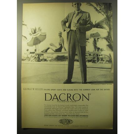 1960 Du Pont Dacron Ad - George W. heller tailors sports coats and slacks