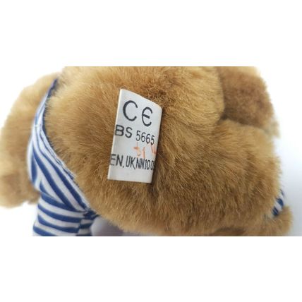 Brown Bear Rav Rushden Ravensden 6" with Striped top Animal Soft Toy Plush