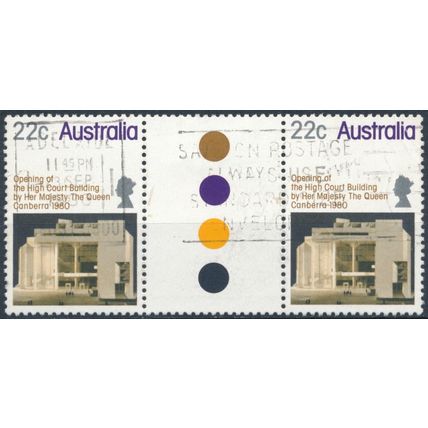 High Court Building: Traffic Light Gutter Pair - Australia 1980 - F H - SG 747