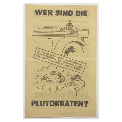 WW2 British Air Drop Leaflet. - Code EH.333. - 1940. - Volkswagen Beetle.