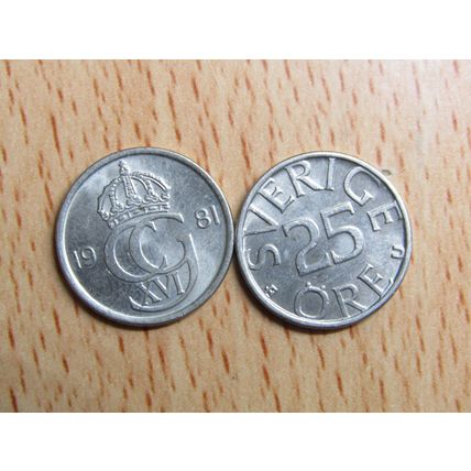 Sweden 1981 25 Ore Coin