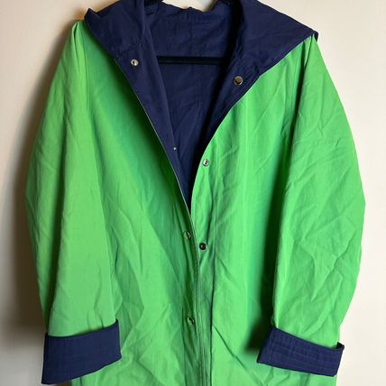 Vintage Talbots Reversible Jacket Green/Navy Snap Front Lightweight Women's S