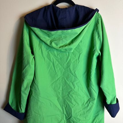 Vintage Talbots Reversible Jacket Green/Navy Snap Front Lightweight Women's S