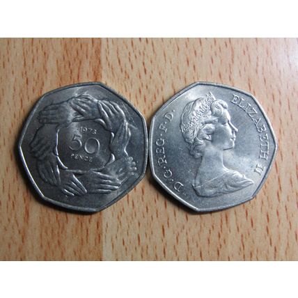 GB 1973 Elizabeth II 50p EEC Coin High Grade AU